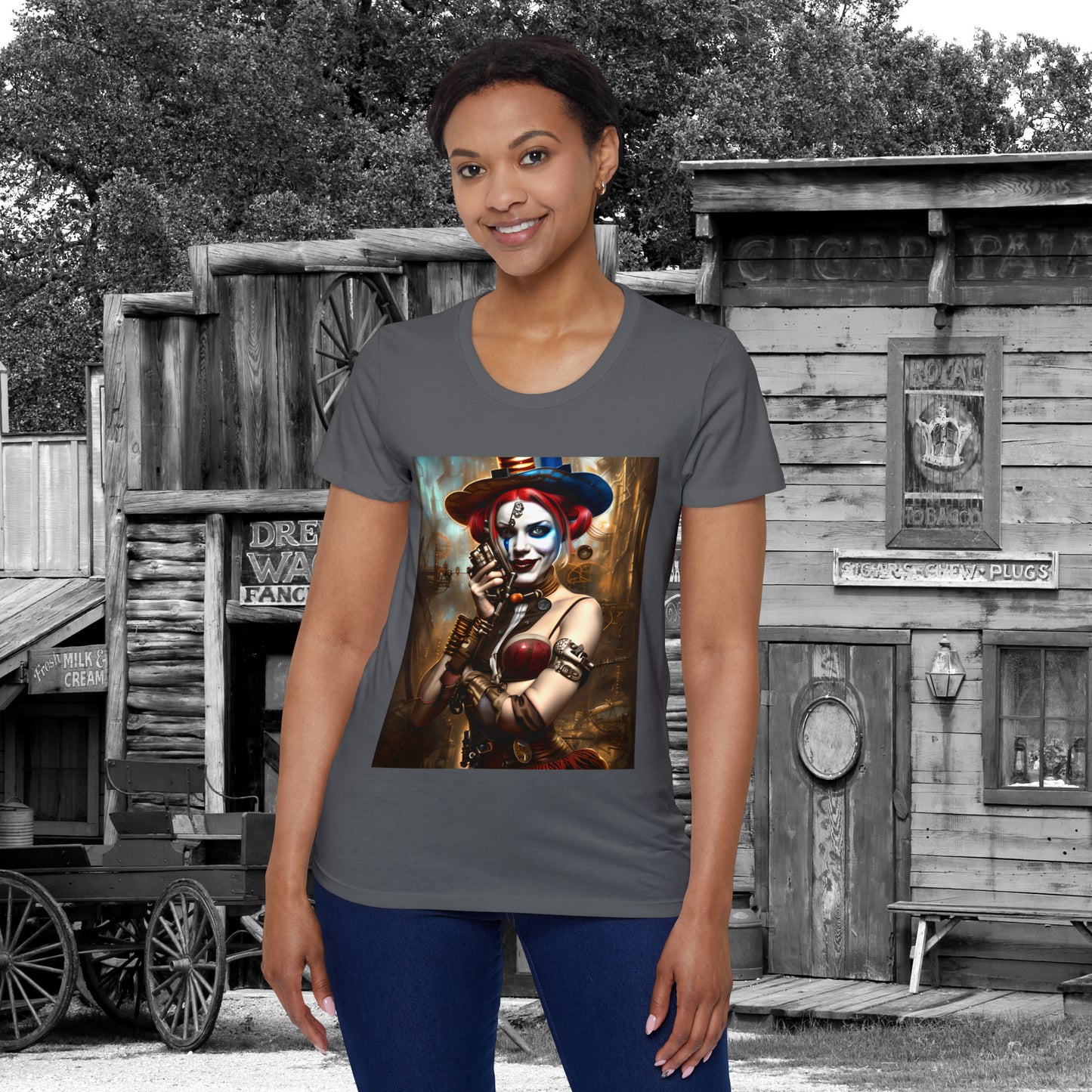 Hyper Realistic Steampunk Harley Quinn Women's Organic Short Sleeve T-Shirt