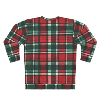 Die Hard Inspired Christmas Sweatshirt | Yippee Ki Yay Mother-F--cker | Festive Plaid Pattern | Unisex AOP Holiday Sweater