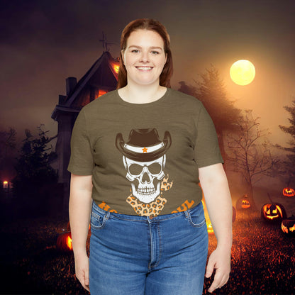 Howdy Ghoul Skeleton Sheriff Retro Halloween Unisex Jersey Short Sleeve Tee Gifts for her