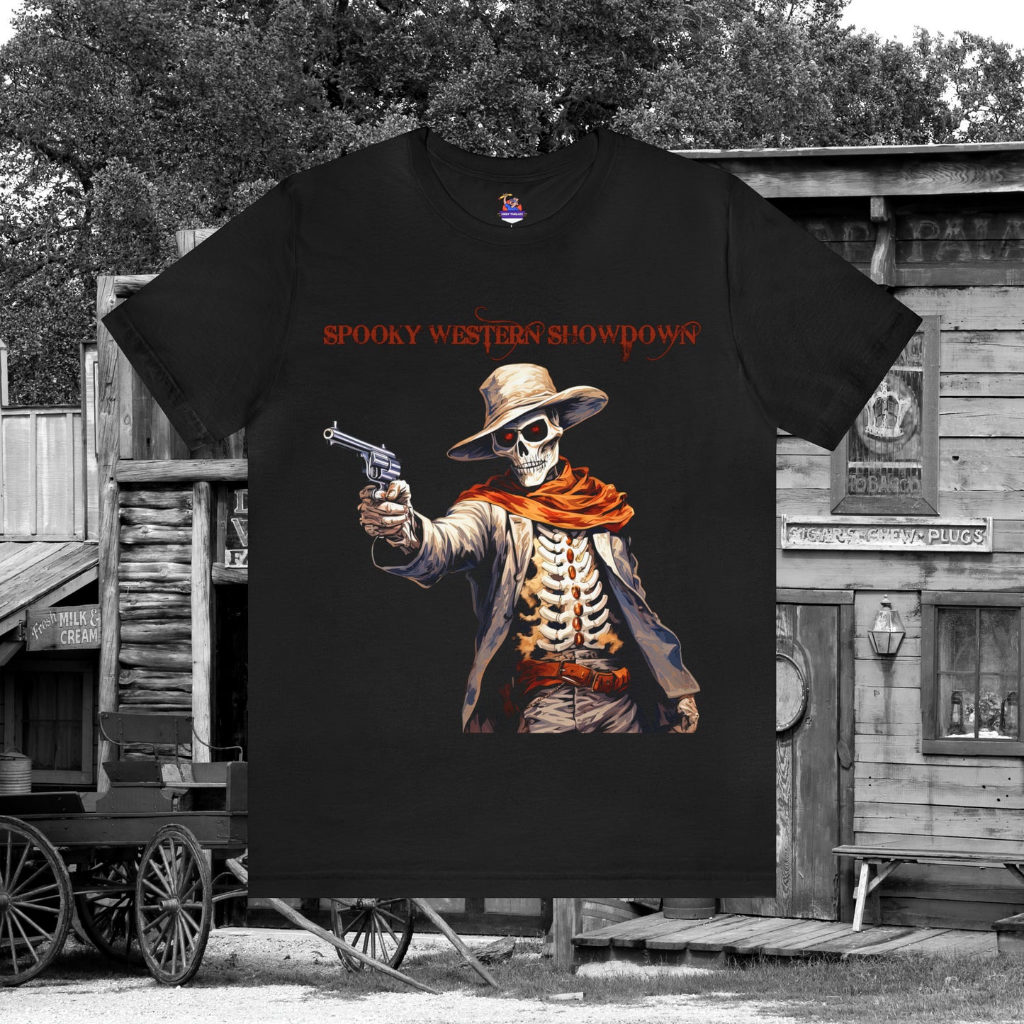 Spooky Western Showdown Western Halloween Unisex Jersey Short Sleeve Tee Gifts For Her Gifts For Him