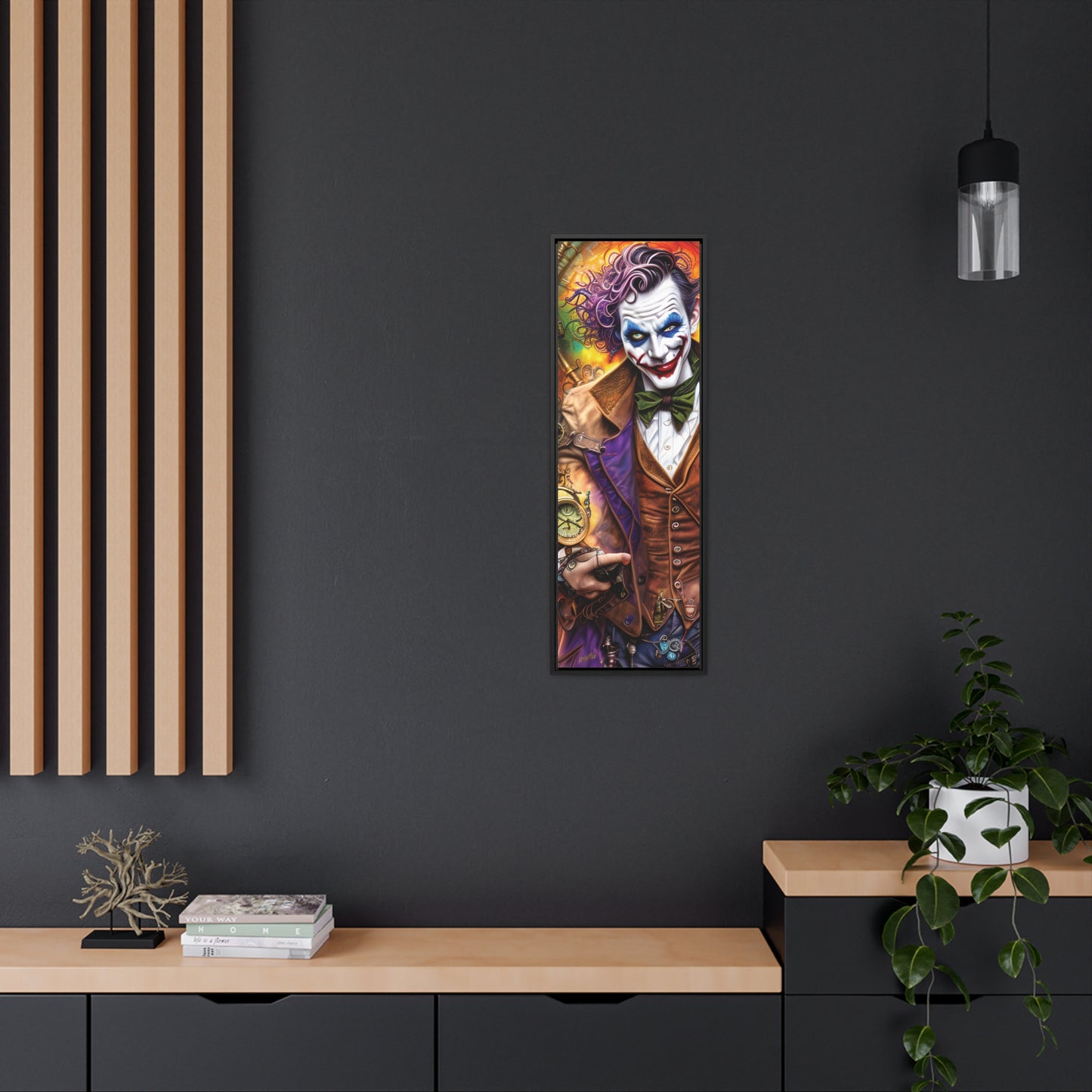 Steampunk-Joker-Hearts-Tribal-Fractal Gallery Canvas Wraps, Vertical Frame