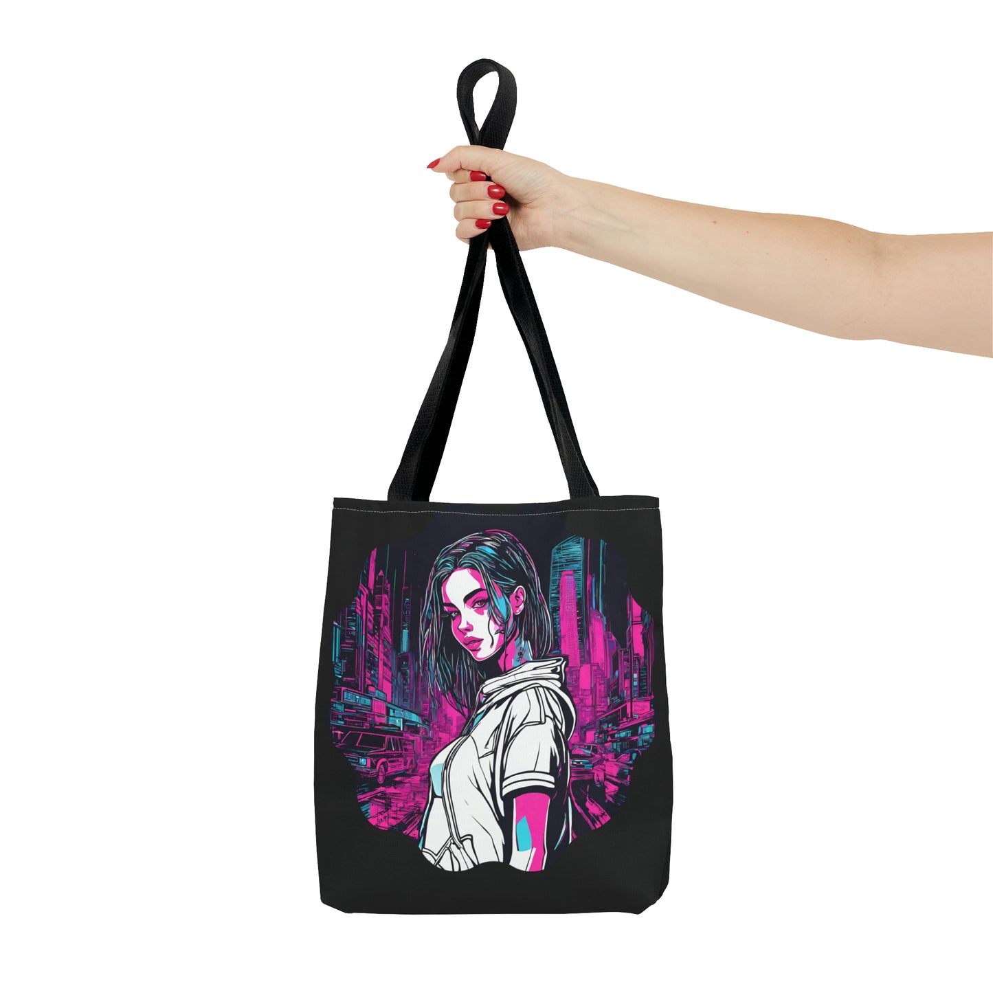 Cyberpunk Chic AOP Tote Bag