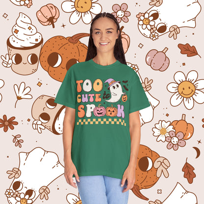 Too Cute to Spook Retro Groovy Halloween Unisex Garment-Dyed T-shirt Gifts for Him Gifts for Her