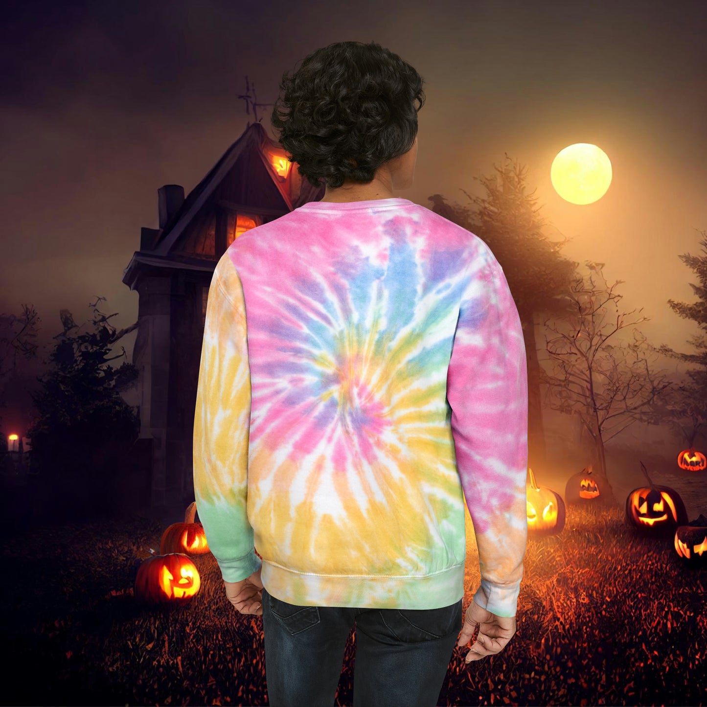 Ghouls just wanna have fun Halloween Retro Unisex Tie-Dye Sweatshirt