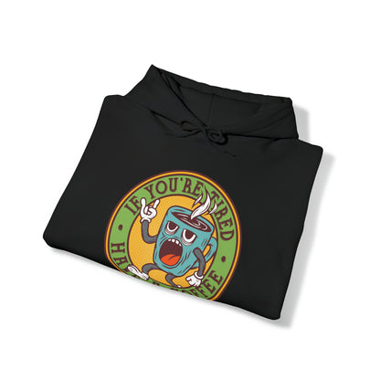 DirkyThreadz Coffee Lover's Hoodie - Playful Cartoon Design for Caffeine Enthusiasts"
