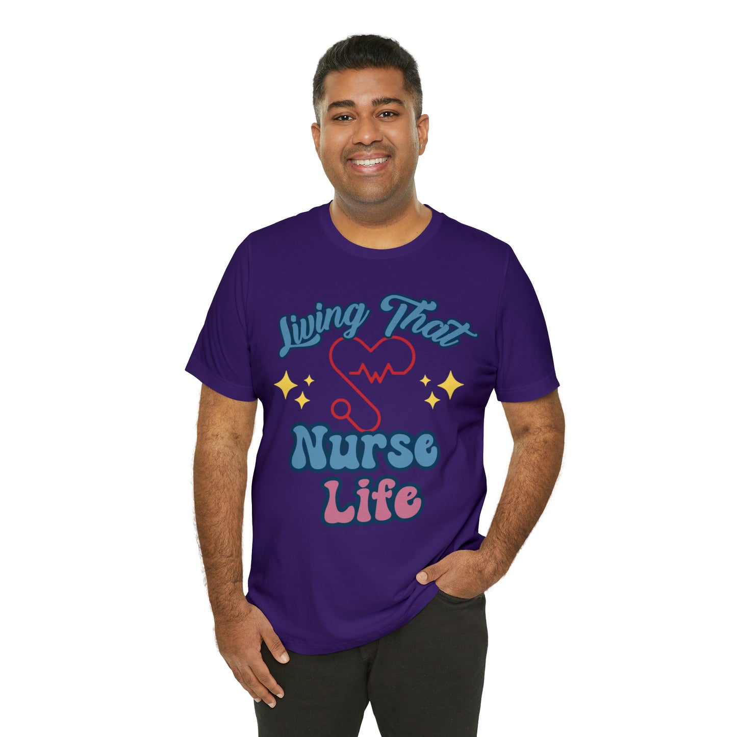 Living the Nurse Life, Comfy and Stylish Nurse T-Shirt:Gift for Medical Professionals and Nursing Students, Various Sizes Available"