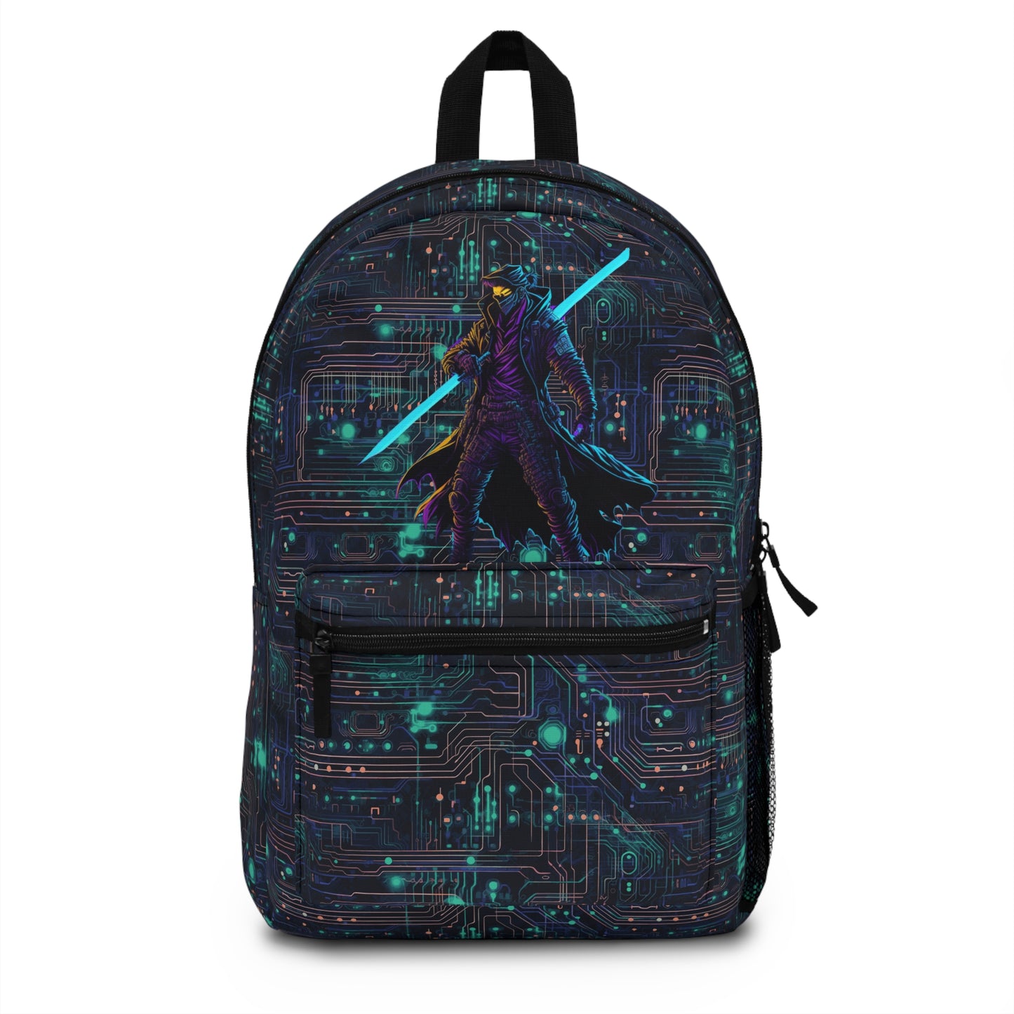 Cyberpunk Fusion: Neon Circuit Board All Over Print Backpack