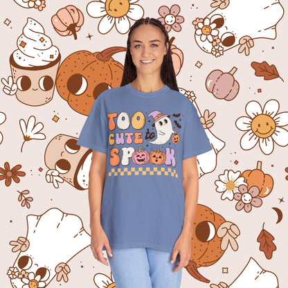 Too Cute to Spook Retro Groovy Halloween Unisex Garment-Dyed T-shirt Gifts for Him Gifts for Her