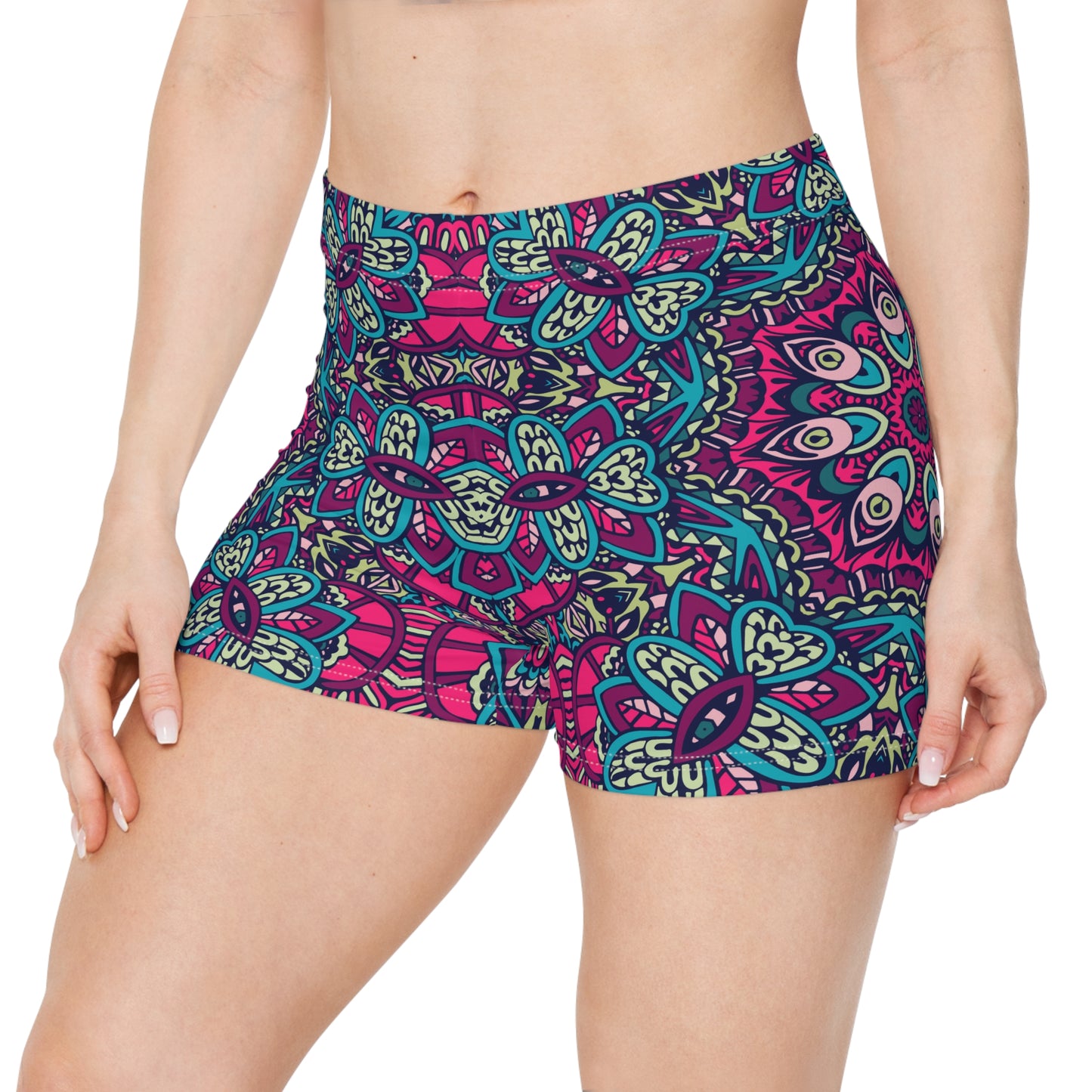 "Purple Boho Vibes Workout Shorts - AOP Design for Stylish Comfort Women's Shorts (AOP)