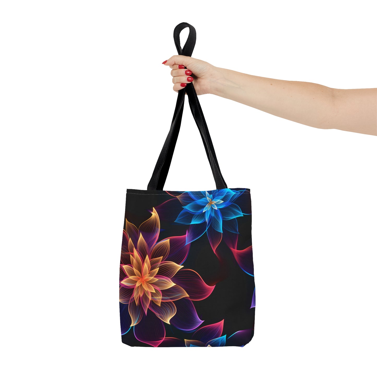 Vibrant Elegance: Neon Floral All Over Print Tote Bag