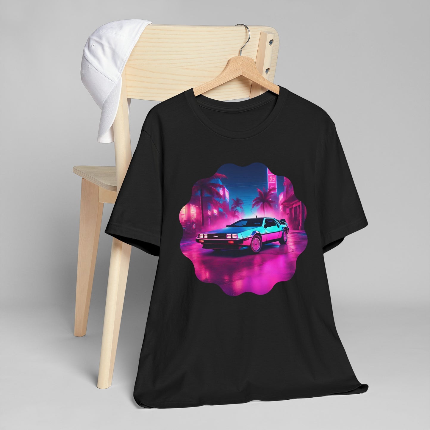 Retro-Futuristic DeLorean Unleashed Jersey: Time-Travel in Style! Unisex Jersey T-Shirt