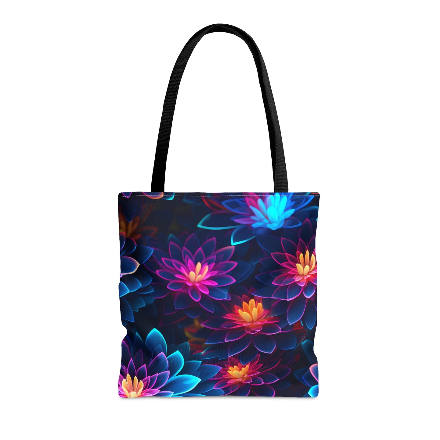 Wild Neon Flowers All Over Print Tote Bag