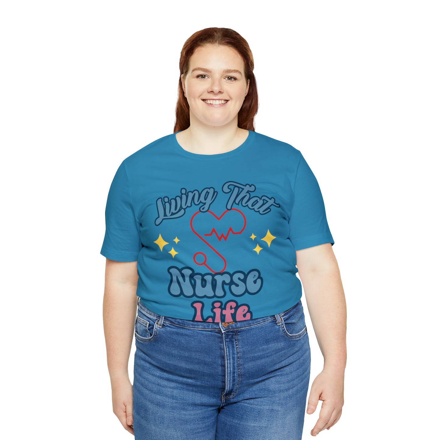 Living the Nurse Life, Comfy and Stylish Nurse T-Shirt:Gift for Medical Professionals and Nursing Students, Various Sizes Available"