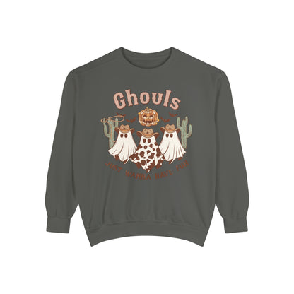 Ghouls Just Wanna Have Fun Western Halloween Unisex Garment-Dyed Sweatshirt