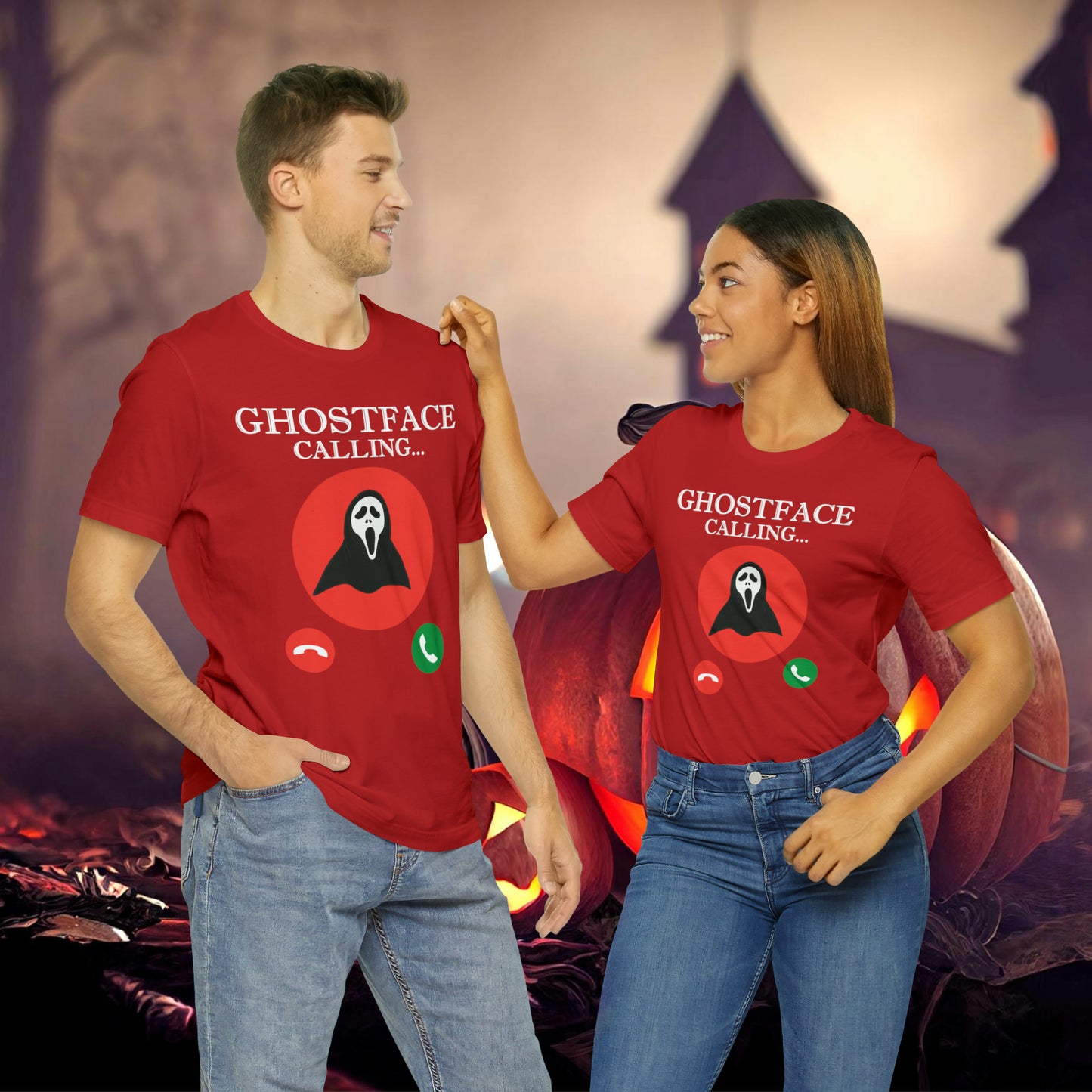 Ghost Face is Calling Halloween Unisex Jersey Short Sleeve Tee Gifts For her Gifts for Him