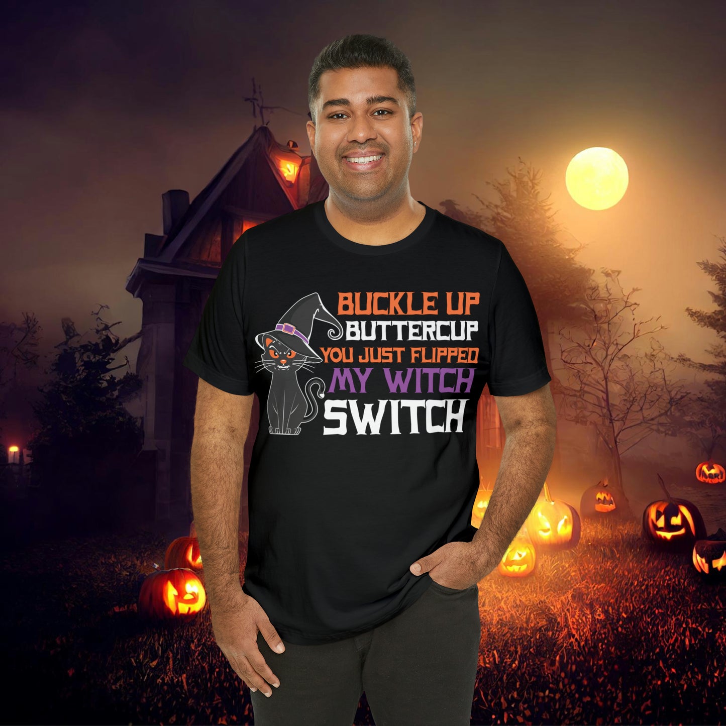 Halloween Buckle up Buttercup you just flipped my Witch Switch Unisex Jersey Short Sleeve Tee Gifts for Her