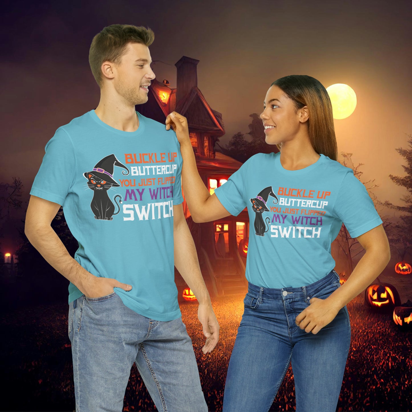 Halloween Buckle up Buttercup you just flipped my Witch Switch Unisex Jersey Short Sleeve Tee Gifts for Her