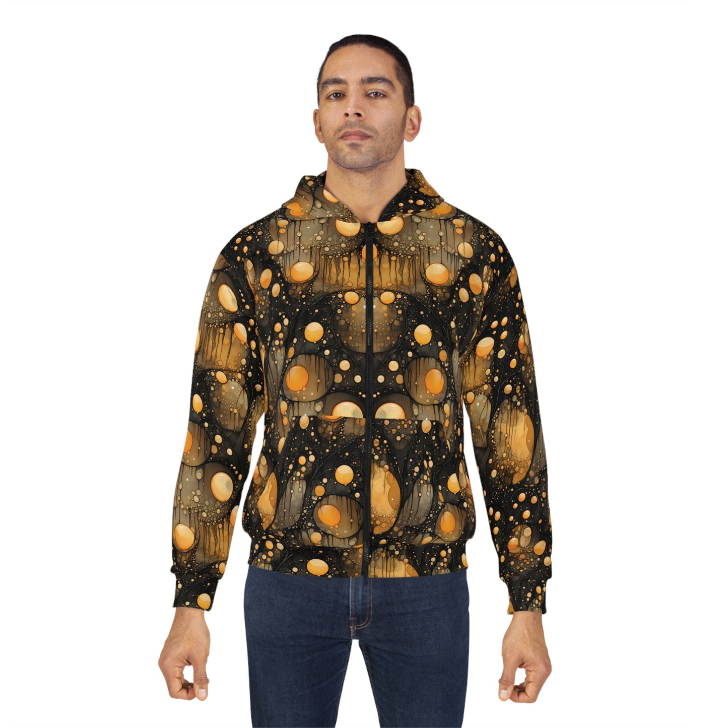 Halloween Ink Splatter Unisex Zip Hoodie (AOP)