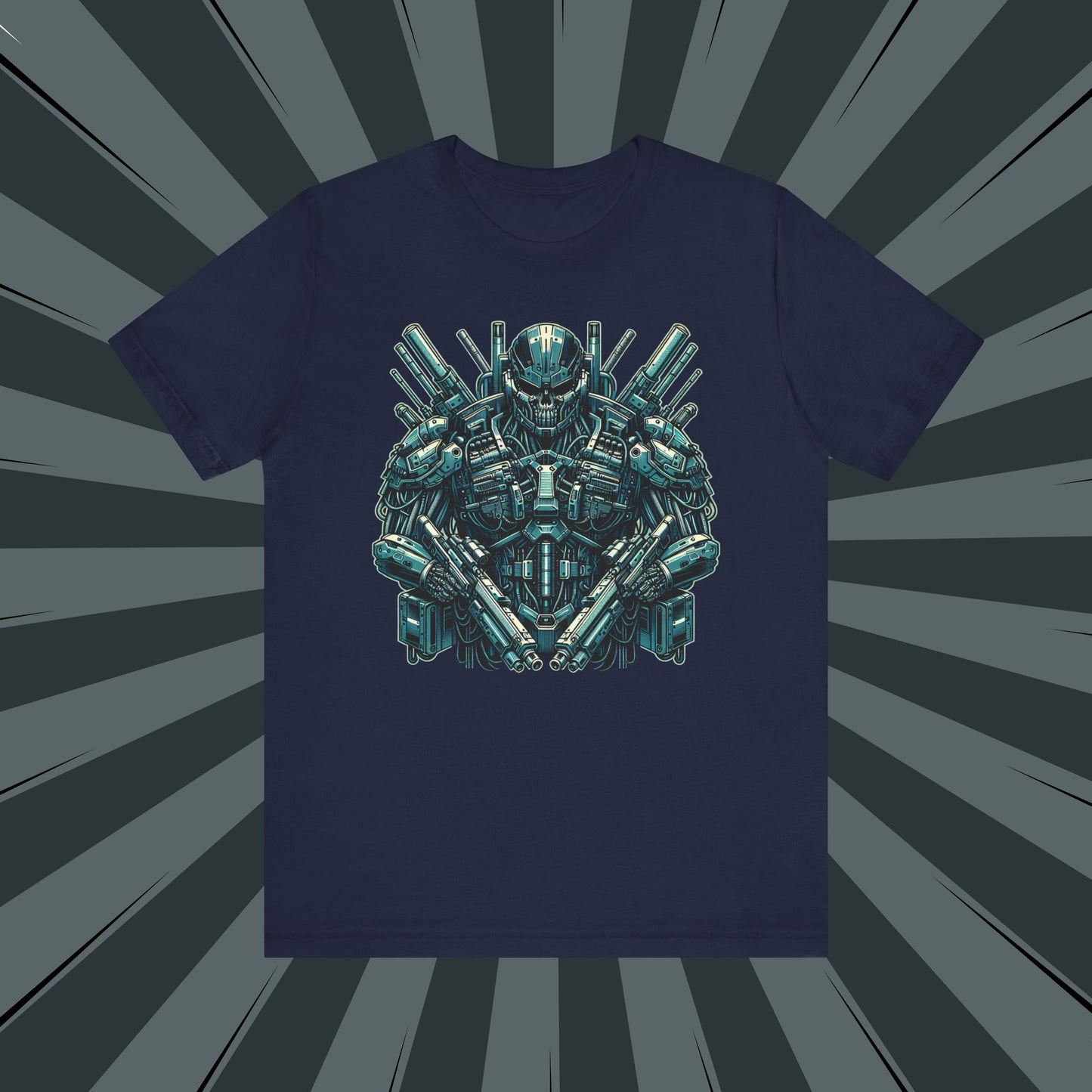 Cyber Warrior Unisex Jersey Tee, Geeky T-Shirt, Sci-Fi Apparel, Graphic Tee, Gift for Gamers, Futuristic Fashion