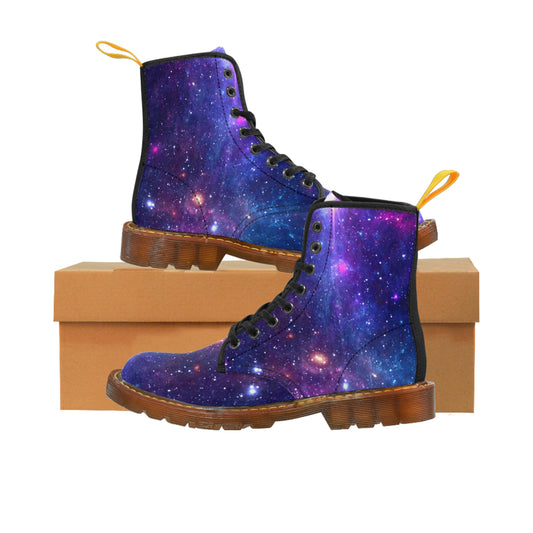 Purple Beyond the Stars Outer Space Out of this World Women's Canvas Boots