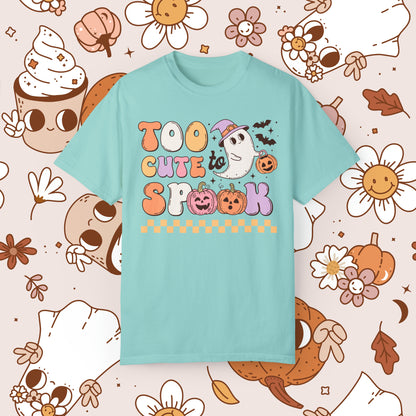 Too Cute to Spook Retro Groovy Halloween Unisex Garment-Dyed T-shirt Gifts for Him Gifts for Her