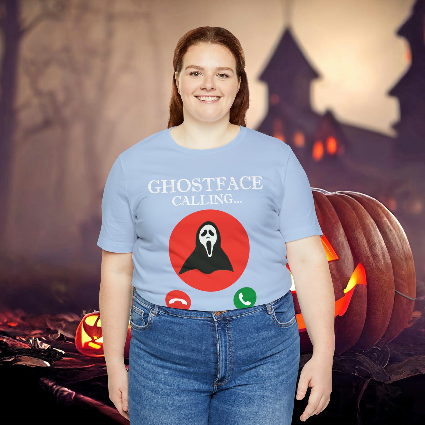 Ghost Face is Calling Halloween Unisex Jersey Short Sleeve Tee Gifts For her Gifts for Him