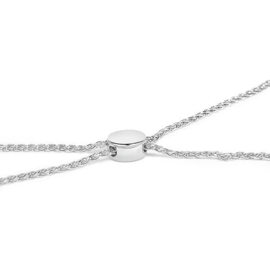 .925 Sterling Silver 1.0 Cttw Diamond X Link Bolo Bracelet