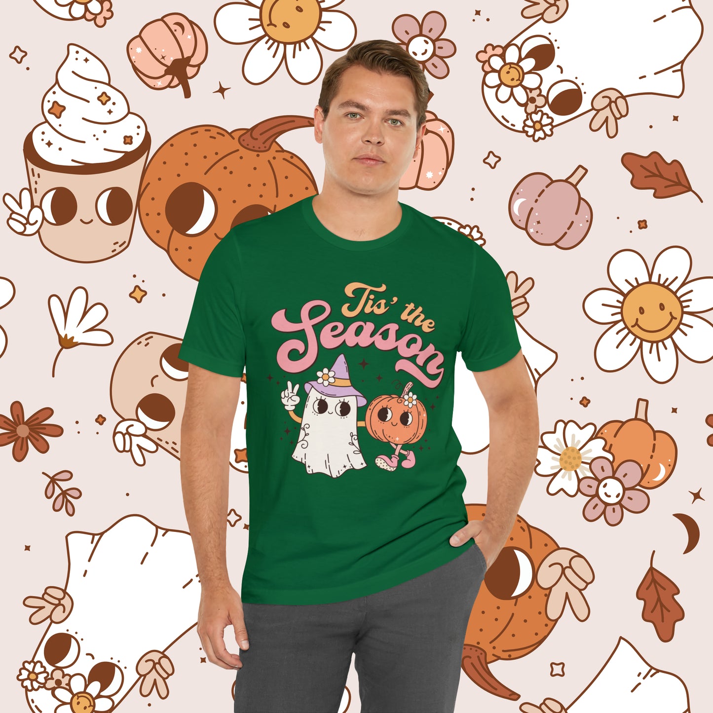 Tis The Season Retro Groovy Halloween Unisex Jersey Short Sleeve Tee GIfts for Him Gifts for Her