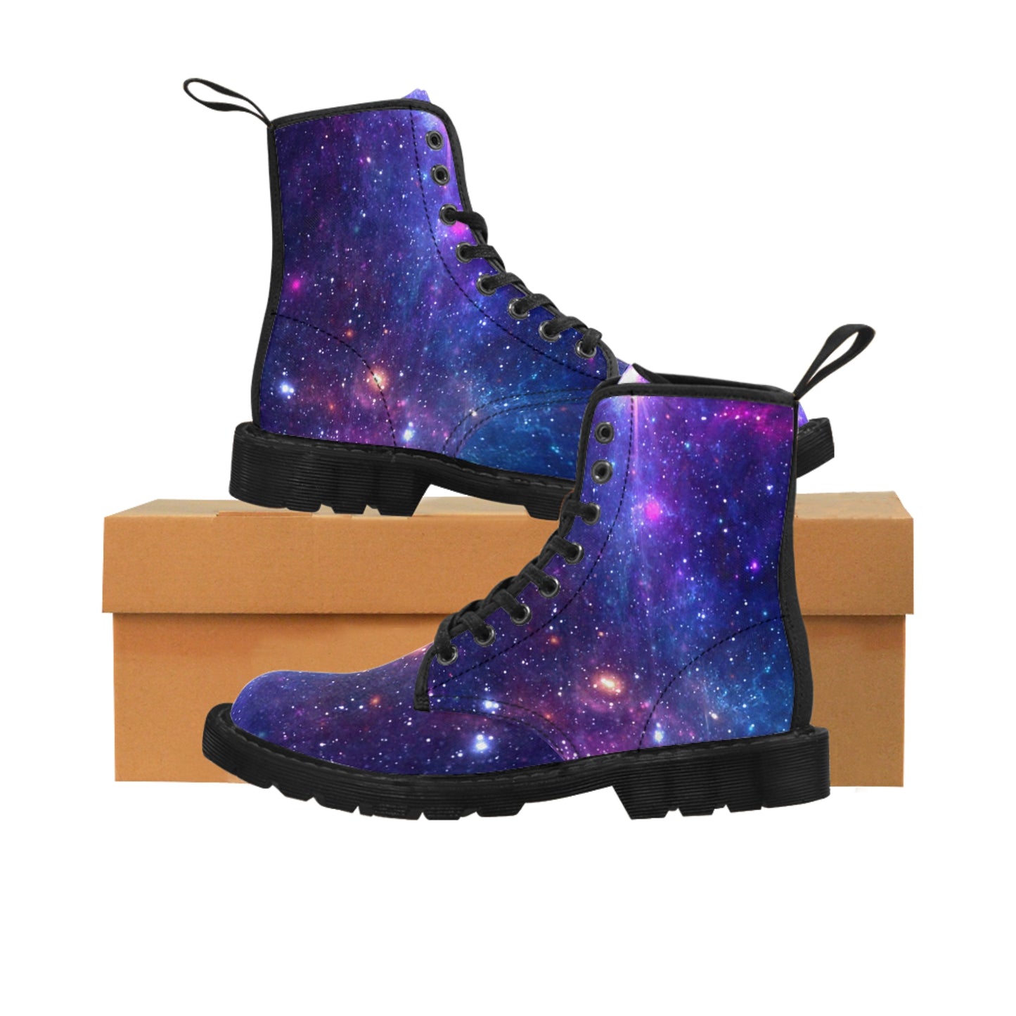 Purple Beyond the Stars Outer Space Out of this World Women's Canvas Boots