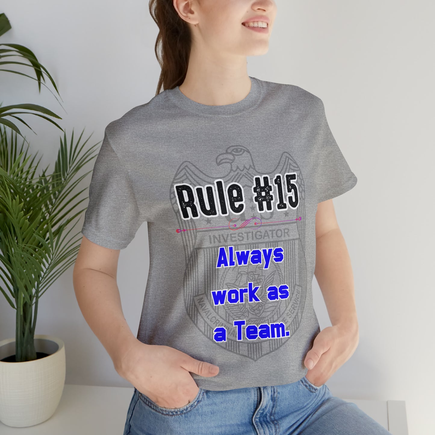 Rules of Gibbs #15 Always work as a Team Unisex Jersey Short Sleeve Tee