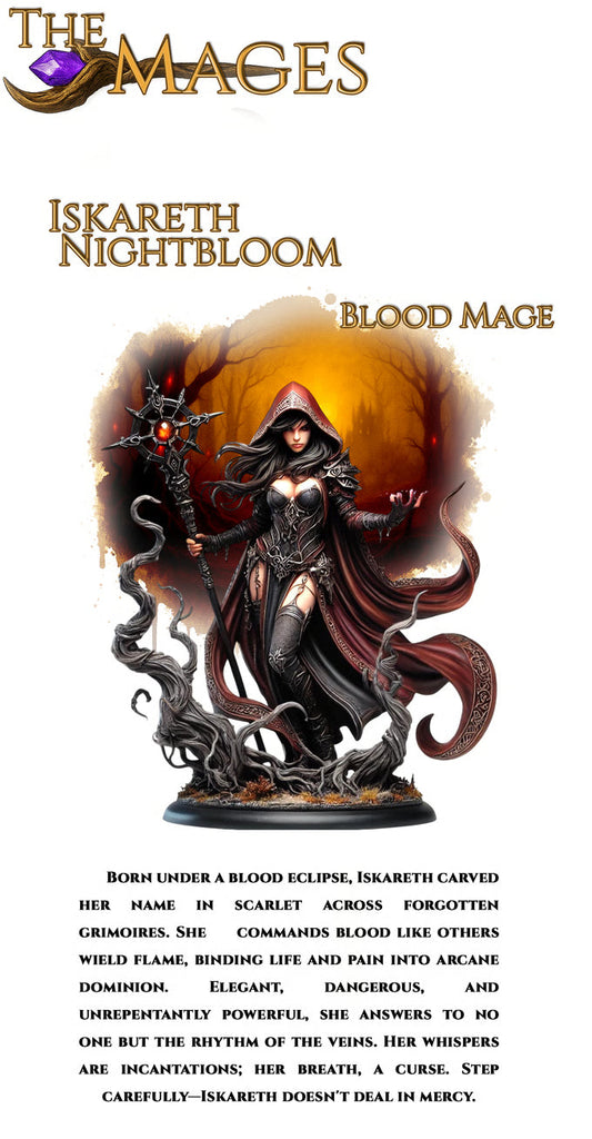 Iskareth Nightbloom - Blood Mage (SFW/NSFW 18+) - 75mm Scale