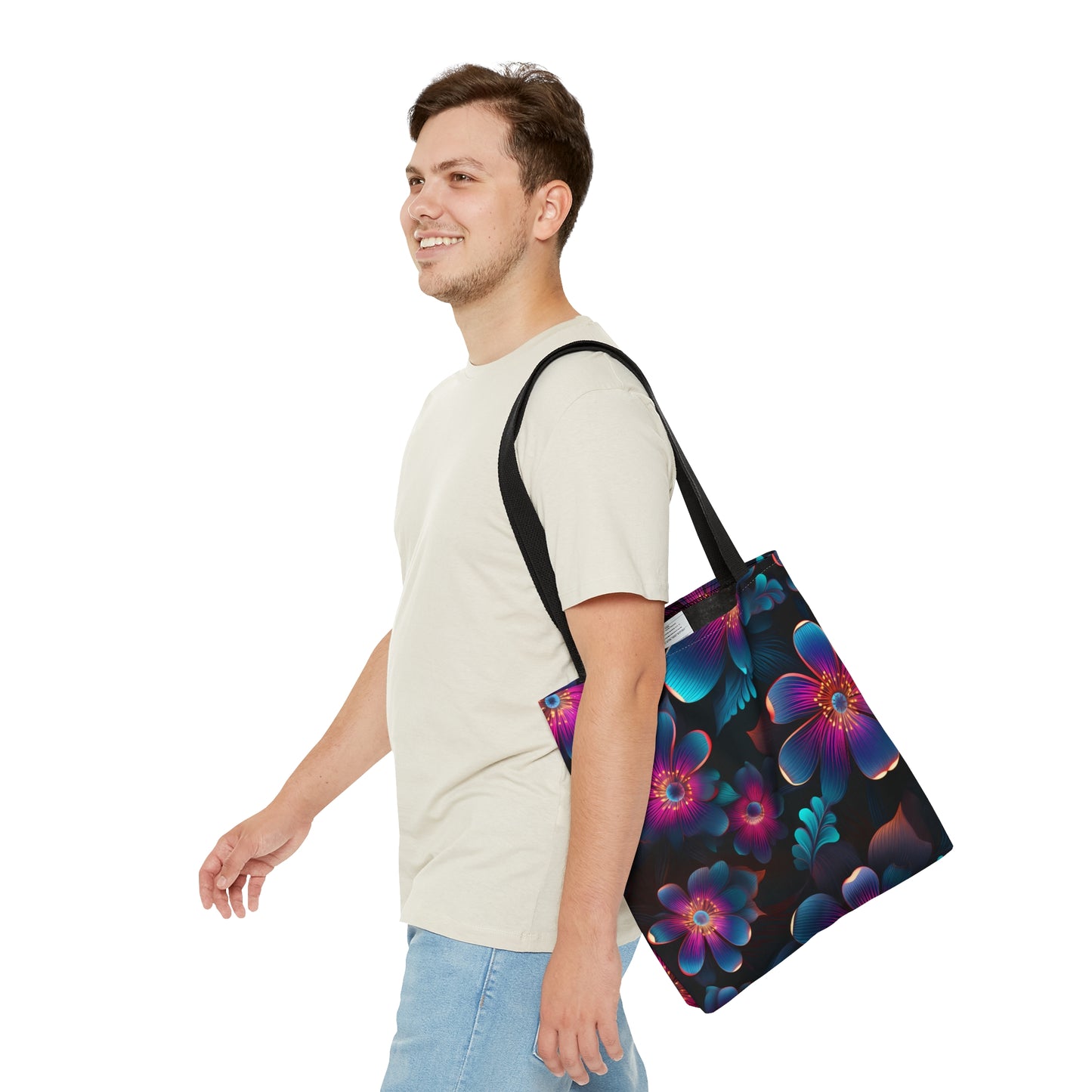 Eclectic Neon Floral All Over Print Tote Bag