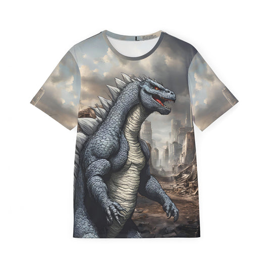 Godzilla-Inspired Lizard City Rampage Jersey: Unleash the Urban Kaiju Men's Sports Jersey (AOP)