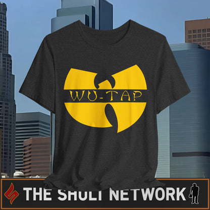Wu-Tap Logo T-Shirt — Retro Hip-Hop Shuli Crew Graphic Tee