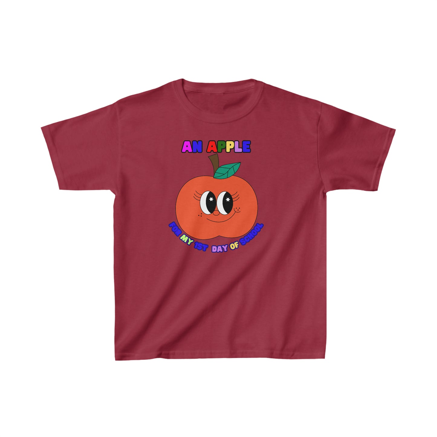 An Apple for my 1st day of School, Kids Heavy Cotton Tee