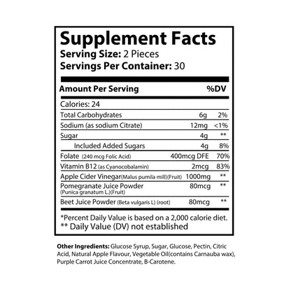 DirkX Apple Cider Vinegar Gummies: Elevate Your Health, One Tasty Bite at a Time! (60 Gummies)