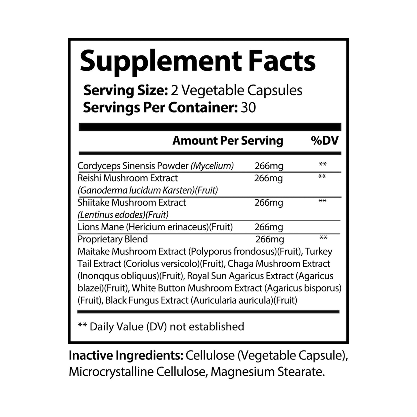 DirkX Mushroom Blend Capsules: Elevate Your Mind, Strengthen Your Body! (60 Capsules)