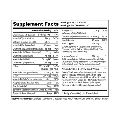 DirkX Multivitamin for Men: Power, Performance, and Peak Wellness! (60 Capsules)