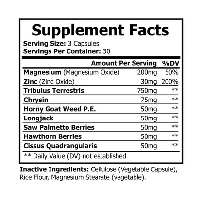 DirkX Magnesium Zinc: Strength, Vitality, and Peak Wellness! (90 Capsules)