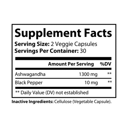 DirkX Ashwagandha & Black Pepper Supplement: Strength, Balance, and Resilience! (60 capsules)