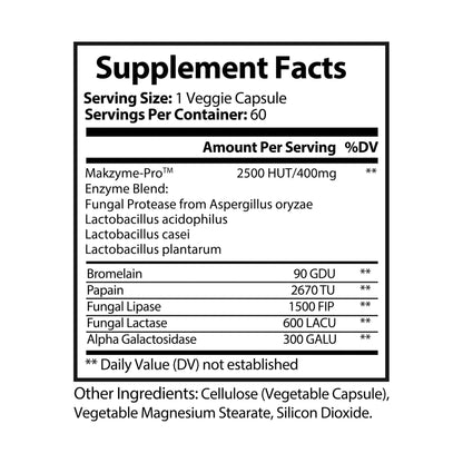DirkX Digestive Enzyme Blend Supplement: Optimize Your Digestion, Elevate Your Health! (60 Capsules)