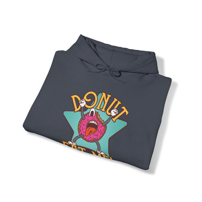 "DirkyThreadz Donut Panic Hoodie - Quirky Cartoon Design for Fun Style"