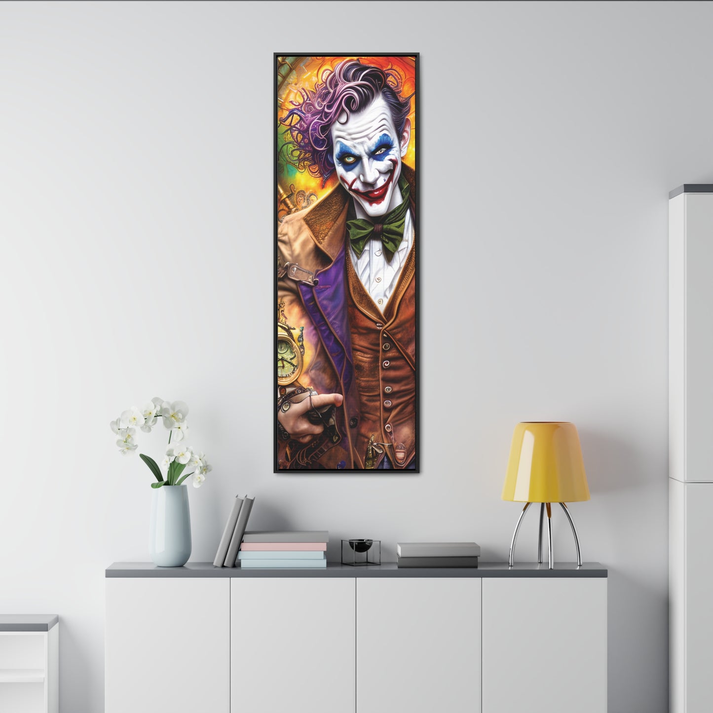 Steampunk-Joker-Hearts-Tribal-Fractal Gallery Canvas Wraps, Vertical Frame