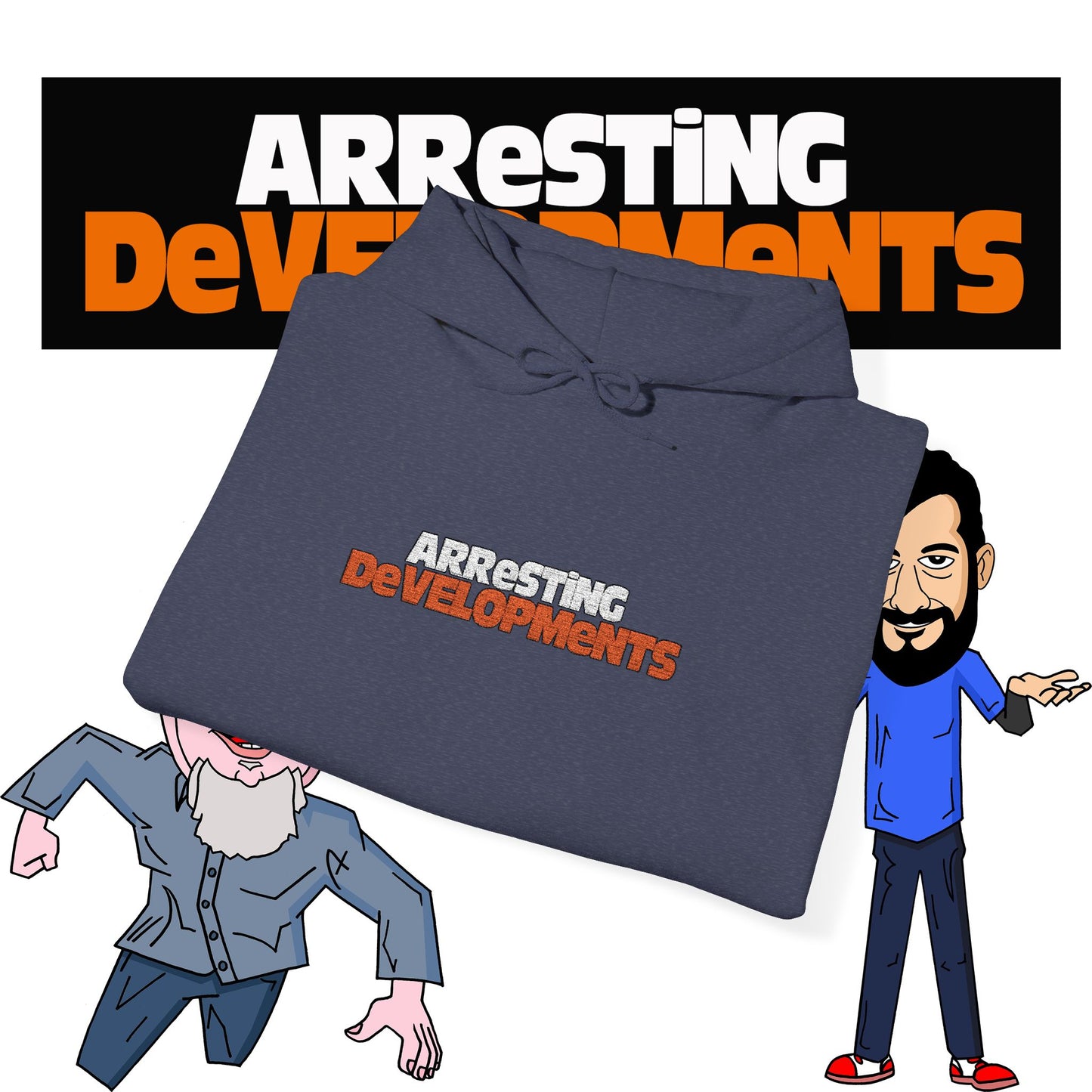 Arresting Developments Chaos Embroidered Hoodie – Official Podcast Merch for True Crime & Dabbleverse Fans Unisex Heavy Blend™ Hooded Sweatshirt
