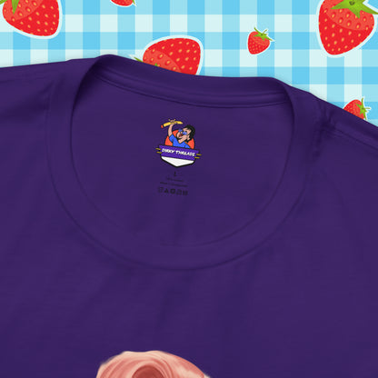 Retro Pin-Up T-Shirt - Quirky Pink Design for Bold Style