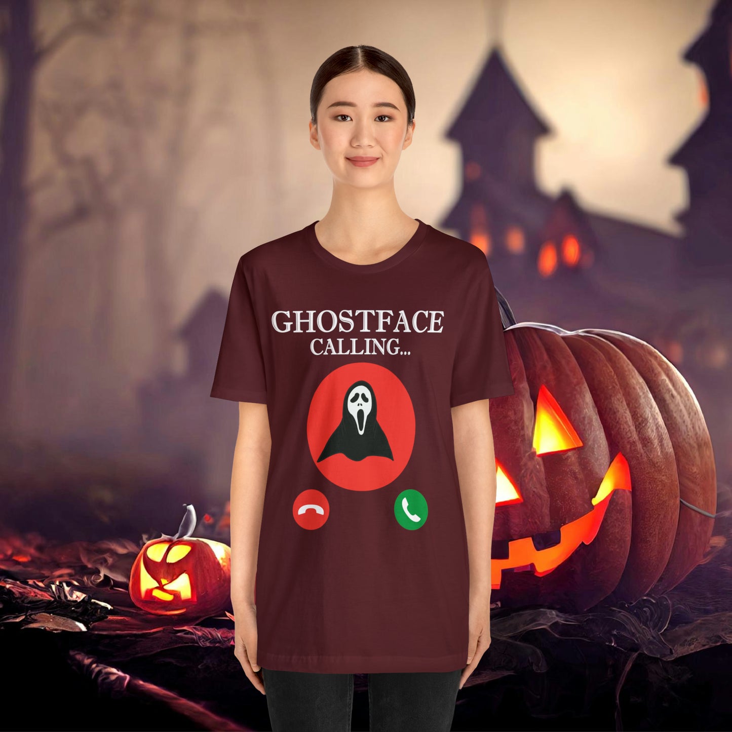 Ghost Face is Calling Halloween Unisex Jersey Short Sleeve Tee Gifts For her Gifts for Him