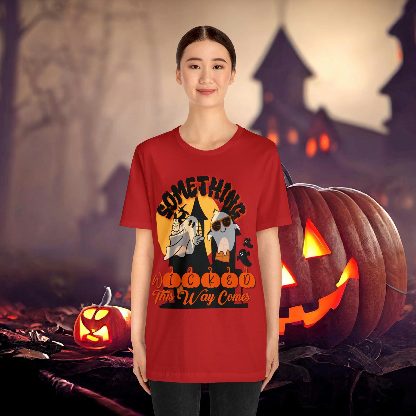 Something Wicked this Way Comes Halloween Unisex Jersey Short Sleeve Tee Gifts for Her Gifts for Him