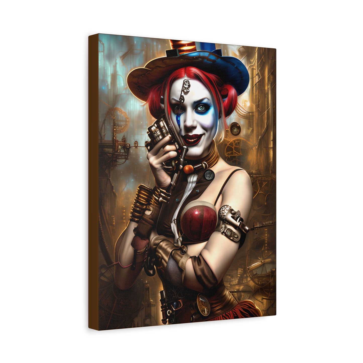 Hyper Realistic Steampunk Harley Quinn Matte Canvas, Stretched, 1.25"