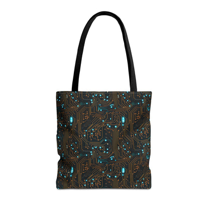 Golden Circuit Board AOP Tote Bag