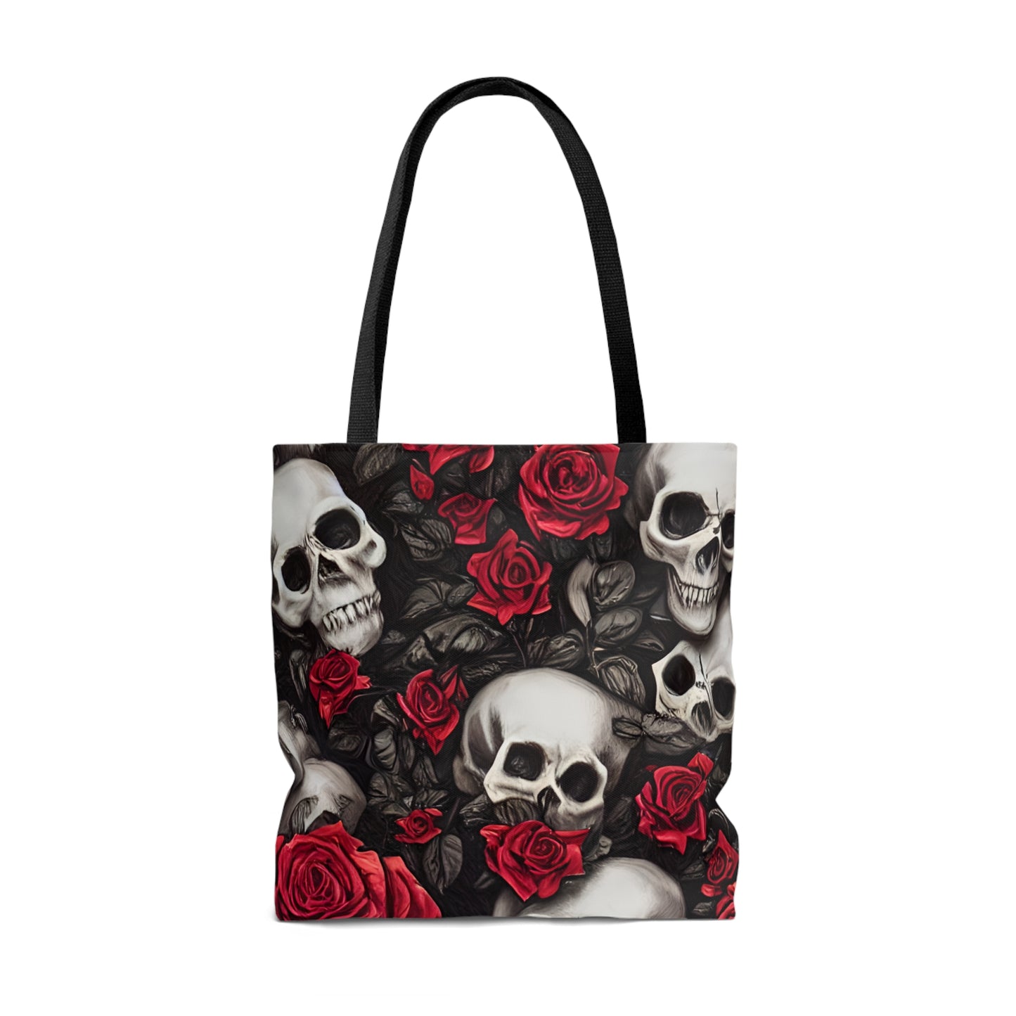 Hyper Realistic Skulls and Red Roses by artist Anne-Laure Goupil Tote Bag (AOP)